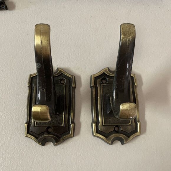 Other - Vintage Antique Brass Hooks JCPenney garment Bath Robe Hooks 4074